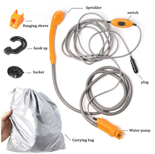 Douche portative 12V avec seau pliable